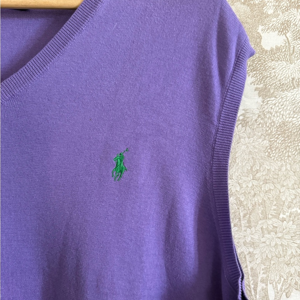 Polo Ralph Lauren Purple V-Neck Sweater Vest - Picture 3 of 4